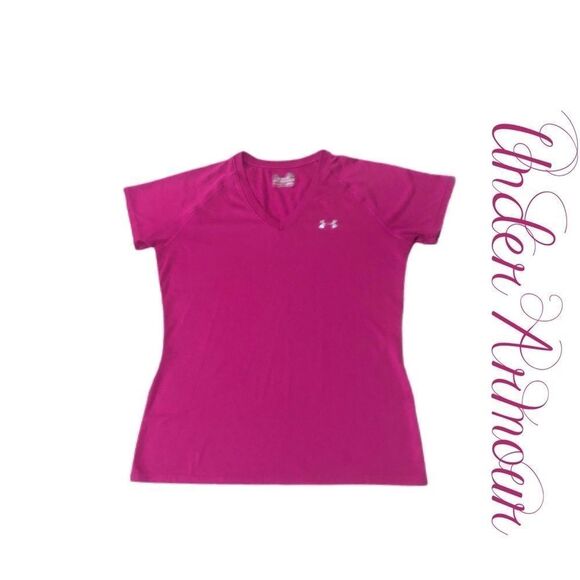 Under Armour Pink Athletic Short Sleeve Shirt Sz Medium - Picture 1 of 5